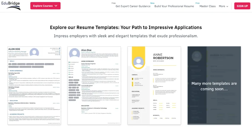 Explore our Resume Templates